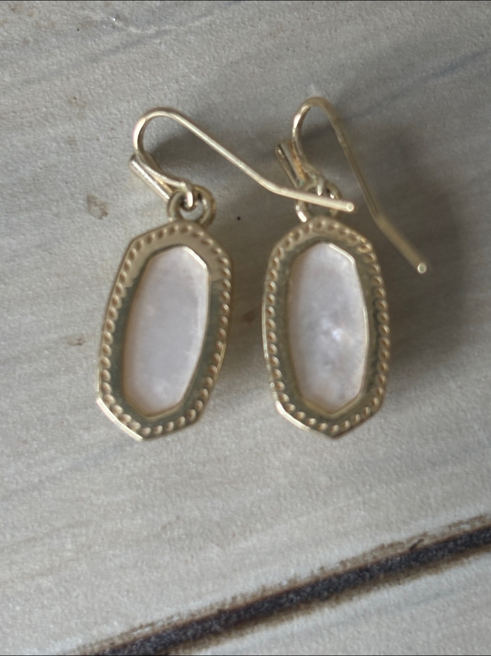 Kendra Scott White Iridescent Fish Hook Earrings - Picture 2 of 2